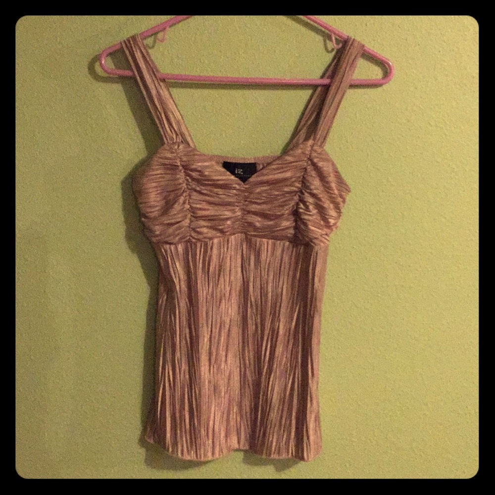 Gold Shimmer Wide-strapped Top